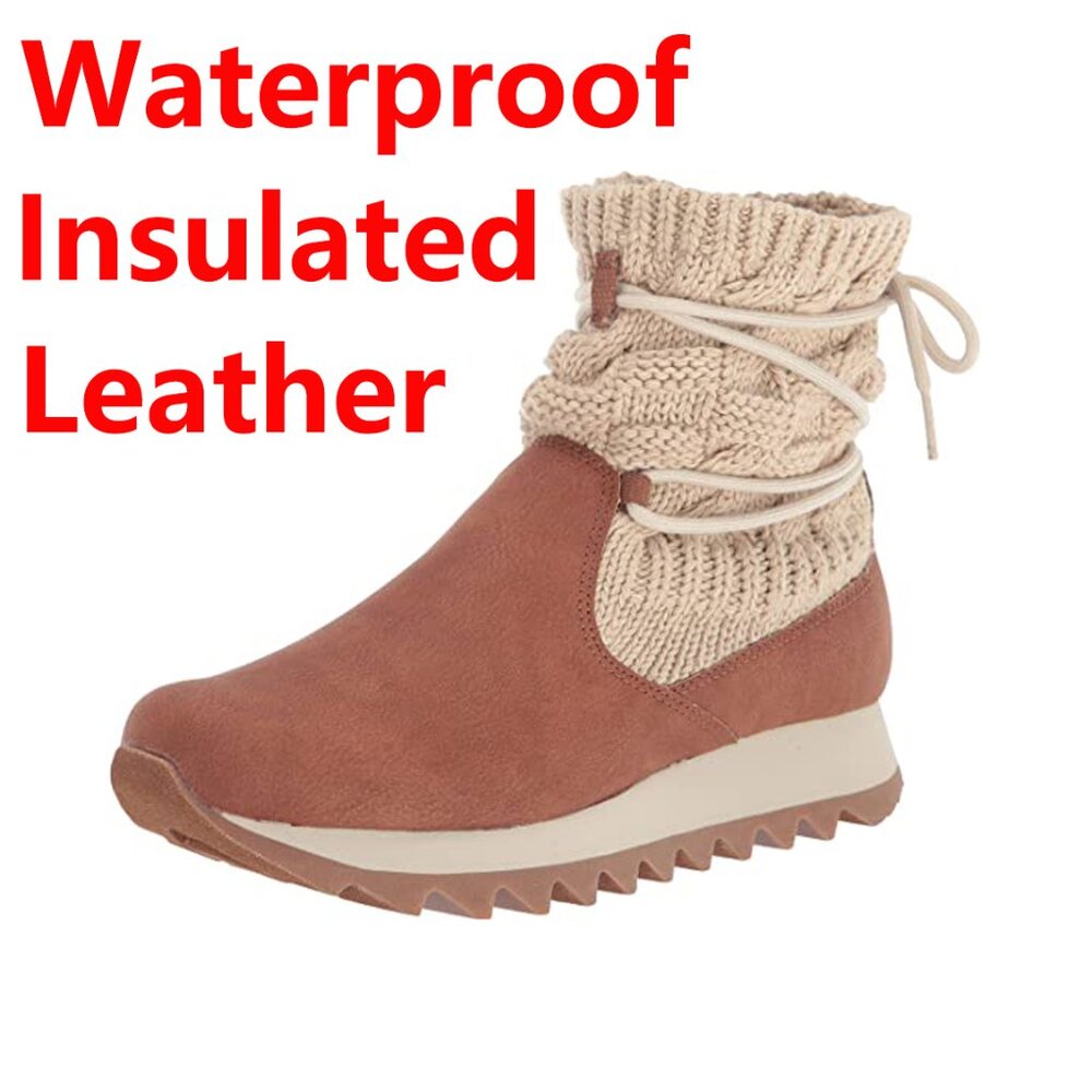 Brand New Merrell Women Alpine Pull On Knit Boots-Waterproof, Insulated,Leather